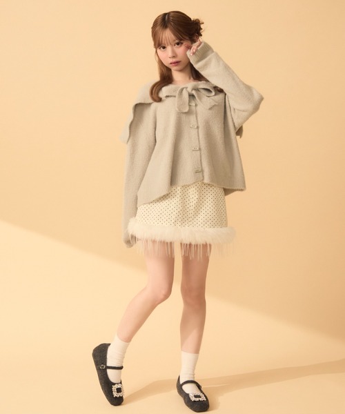 TITTY&CO.（ティティーアンドコー）の「セーラーカラーカーディガン（カーディガン/ボレロ・レディース・ブラウン/ベージュ/ピンク/アイボリー/ブルー・FREE）」の14枚目の写真