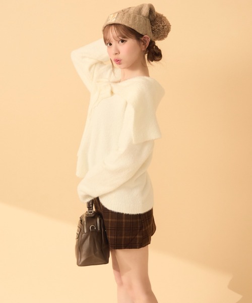 TITTY&CO.（ティティーアンドコー）の「セーラーカラーカーディガン（カーディガン/ボレロ・レディース・ブラウン/ベージュ/ピンク/アイボリー/ブルー・FREE）」の16枚目の写真