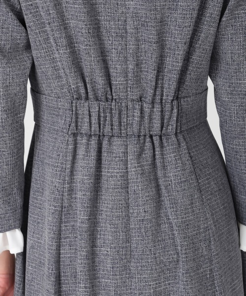 セール】2025秋冬新作 フロント釦ツイード風フレアワンピース