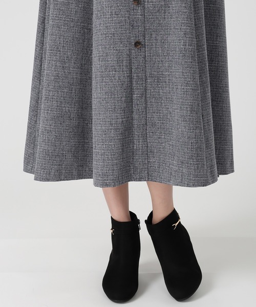 MISCH MASCH（ミッシュマッシュ）の「フロント釦ツイード風フレアワンピース（ワンピース・レディース・ライトグレー/ネイビー・M/S）」の15枚目の写真