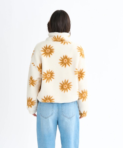 セール】ALL DAY /ロキシーフラワー柄ジップアップボアジャケット