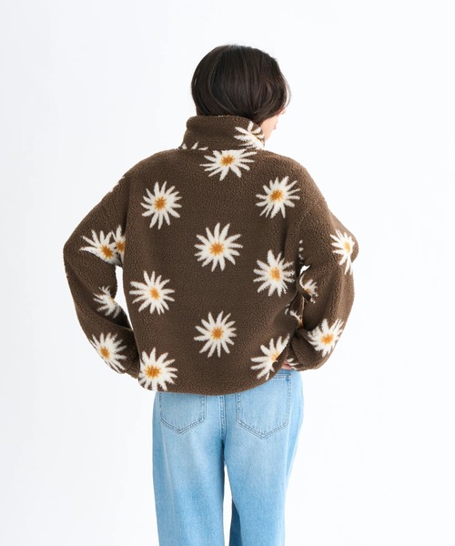 ALL DAY /ロキシーフラワー柄ジップアップボアジャケット（ブルゾン