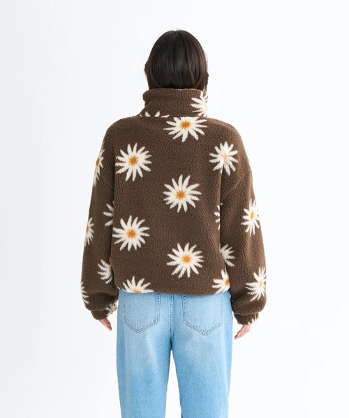 ALL DAY /ロキシーフラワー柄ジップアップボアジャケット（ブルゾン