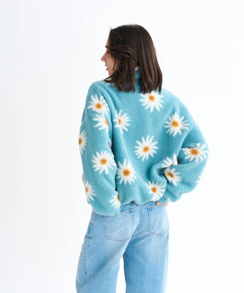 セール】ALL DAY /ロキシーフラワー柄ジップアップボアジャケット