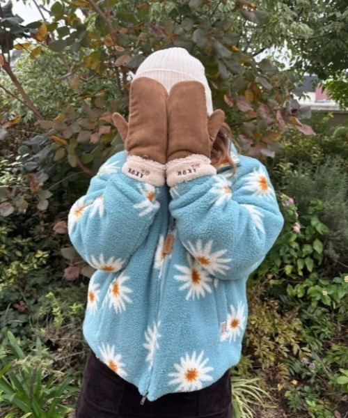 セール】ALL DAY /ロキシーフラワー柄ジップアップボアジャケット