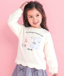 SLAP SLIP（スラップスリップ）の「アニマルクマウサギ裾スカラップトレーナー(80~130cm)（スウェット・キッズ）」