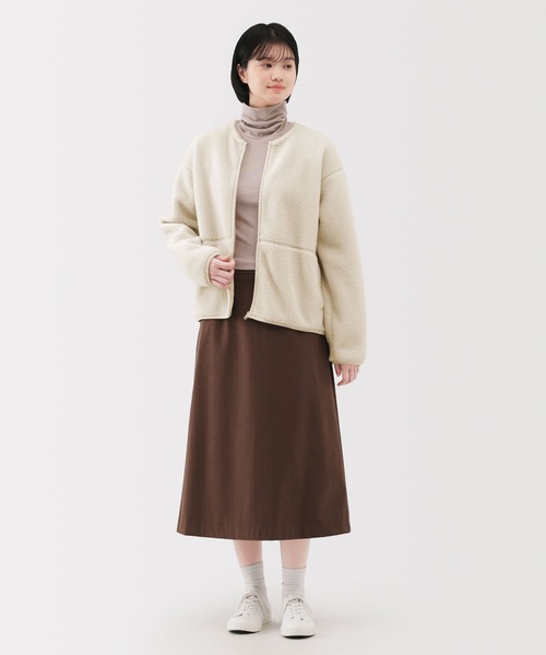 無印良品(ムジルシリョウヒン)の「婦人 ボアフリースジャケット(その他アウター・レディース・ダークネイビー/アイボリー/カーキ/ライトブルー・S/M/L/XL)」の12枚目の写真