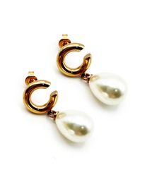 KISHOKACHI 希少価値 ティアパールドロップループキャッチステンレスピアス