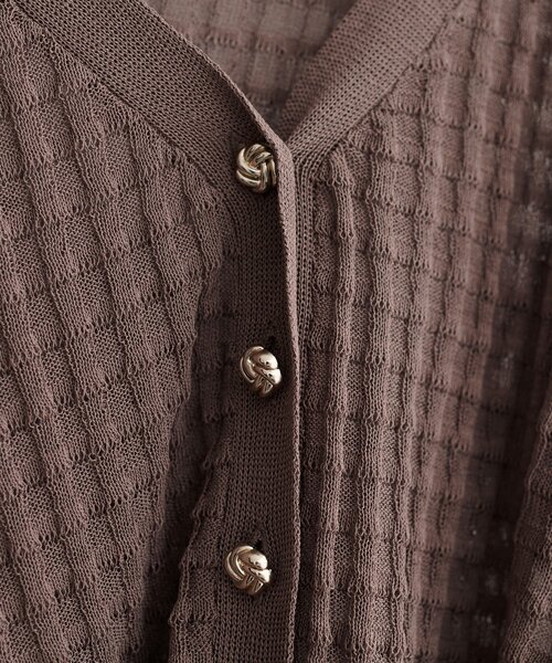 natural couture（ナチュラルクチュール）の「【WEB限定】チェック編みカーデ（カーディガン/ボレロ・レディース・ブラック/アイボリー/ピンク/モカ/ブルー・FREE）」の8枚目の写真