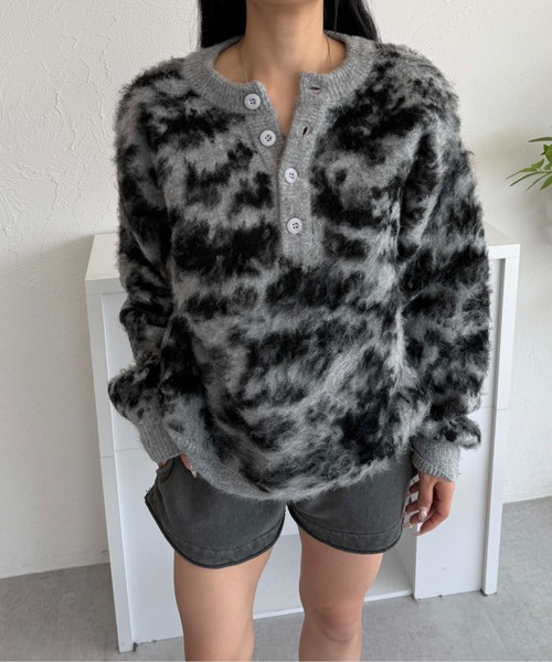 カモフラヘンリーネックニット（ニット/セーター）｜sedacle（セダクル