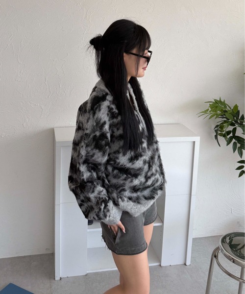 sedacle(セダクル)の「カモフラヘンリーネックニット(ニット/セーター・メンズ・ネイビー/ベージュ/グレー・LARGE/MEDIUM/SMALL)」の12枚目の写真