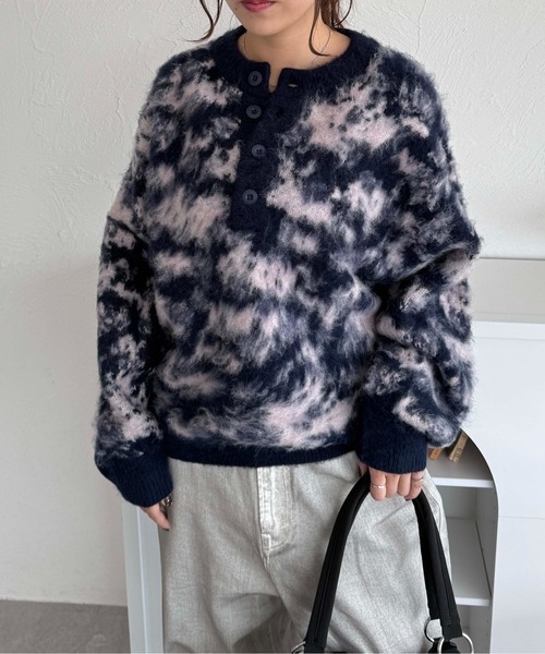 カモフラヘンリーネックニット（ニット/セーター）｜sedacle（セダクル