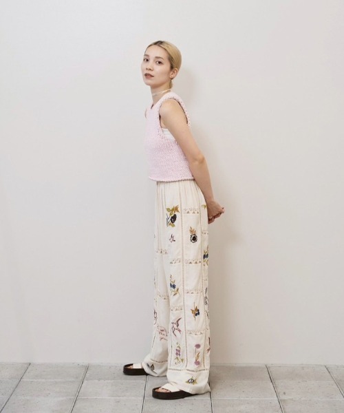 Embroidery Patchwork Trousers（その他パンツ）｜TODAYFUL