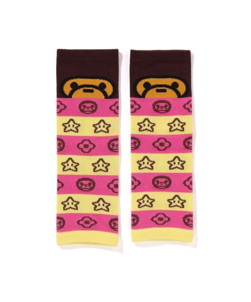 A BATHING APE(アベイシングエイプ)の「MILO FACE BABY LEG WARMERS(その他ベビー用品・キッズ・ピンク/ブルー/イエロー・FREE)」の1枚目の写真