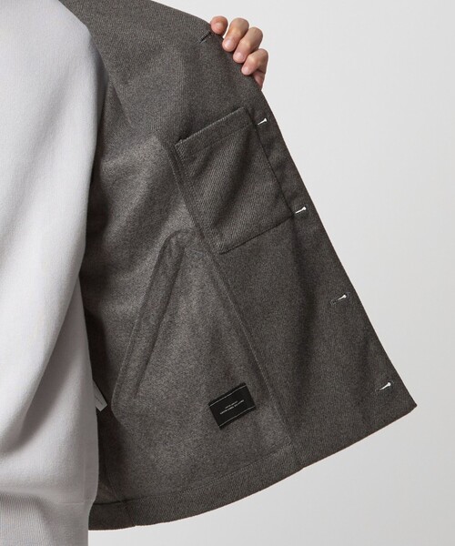 green label relaxing（グリーンレーベルリラクシング）の「WONDER CLOTH ノーカラー カーディガン -ストレッチ-（カーディガン/ボレロ・メンズ・グレー/ダークブラウン/ダークグレー・S/M/L/XL）」の21枚目の写真