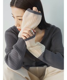 AIC. | シアー切り替えリブカーディガン(ニット/セーター)