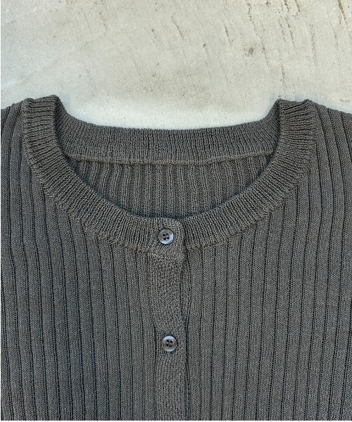 AIC.（エーアイシー）の「シアー切り替えリブカーディガン（ニット/セーター・レディース・オフホワイト/チャコールグレー・FREE）」の10枚目の写真