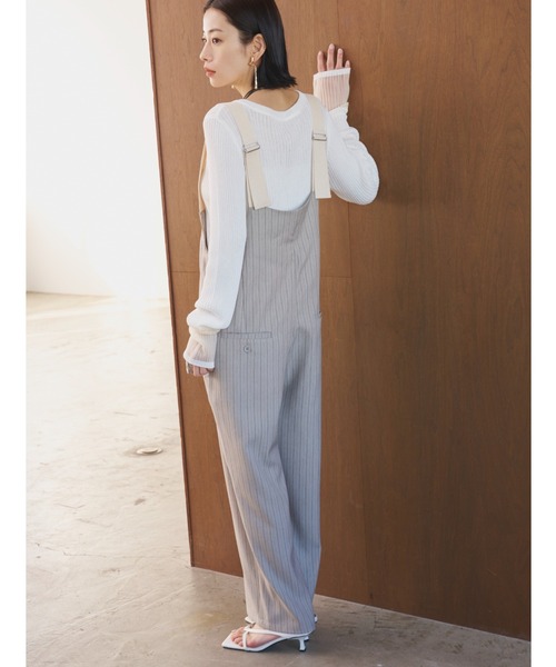 AIC.（エーアイシー）の「シアー切り替えリブカーディガン（ニット/セーター・レディース・オフホワイト/チャコールグレー・FREE）」の4枚目の写真