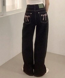 NANEA（ナネア）の「リボン刺繍ポケットデニムパンツ（デニムパンツ）」