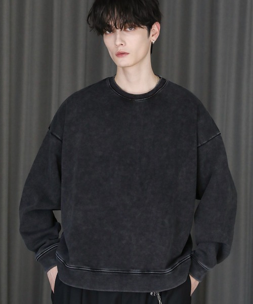 ピグメント加工ヘビーウェイトクルースウェット（スウェット