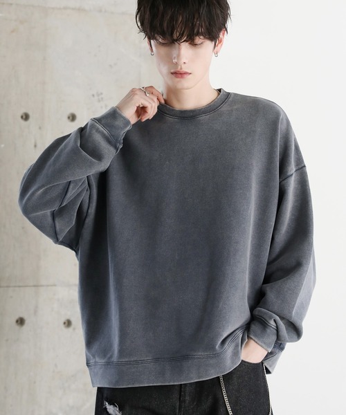 セール】ピグメント加工ヘビーウェイトクルースウェット（スウェット