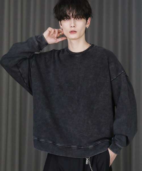ピグメント加工ヘビーウェイトクルースウェット（スウェット