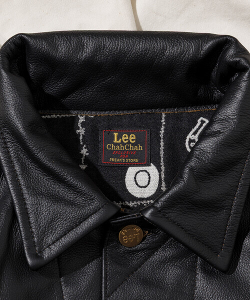 Lee（リー）の「Lee × Chah Chah × FREAK'S STORE/リー×チャーチャー×フリークスストア 別注 Lee × Chah Chah LEATHER RIDERS/リー チャーチャー レザー ライダース（ライダースジャケット・メンズ・ブラック・MEDIUM/LARGE）」の3枚目の写真