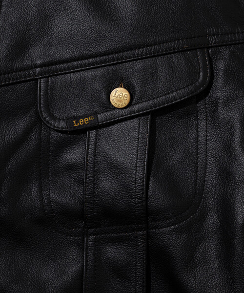 Lee（リー）の「Lee × Chah Chah × FREAK'S STORE/リー×チャーチャー×フリークスストア 別注 Lee × Chah Chah LEATHER RIDERS/リー チャーチャー レザー ライダース（ライダースジャケット・メンズ・ブラック・MEDIUM/LARGE）」の5枚目の写真
