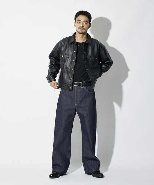 Lee（リー）の「Lee × Chah Chah × FREAK'S STORE/リー×チャーチャー×フリークスストア 別注 Lee × Chah Chah LEATHER RIDERS/リー チャーチャー レザー ライダース（ライダースジャケット・メンズ・ブラック・MEDIUM/LARGE）」の17枚目の写真