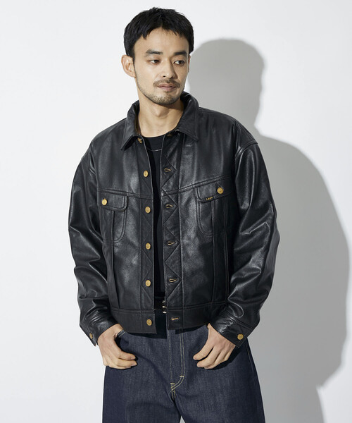 Lee（リー）の「Lee × Chah Chah × FREAK'S STORE/リー×チャーチャー×フリークスストア 別注 Lee × Chah Chah LEATHER RIDERS/リー チャーチャー レザー ライダース（ライダースジャケット・メンズ・ブラック・MEDIUM/LARGE）」の19枚目の写真