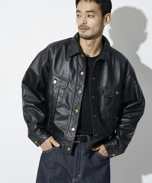 Lee（リー）の「Lee × Chah Chah × FREAK'S STORE/リー×チャーチャー×フリークスストア 別注 Lee × Chah Chah LEATHER RIDERS/リー チャーチャー レザー ライダース（ライダースジャケット・メンズ・ブラック・MEDIUM/LARGE）」の20枚目の写真