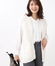 Reflect（リフレクト）の「【秋映え／ふんわり軽い／ゆったりシルエット】ファンシーヤーンベスト（ベスト）」