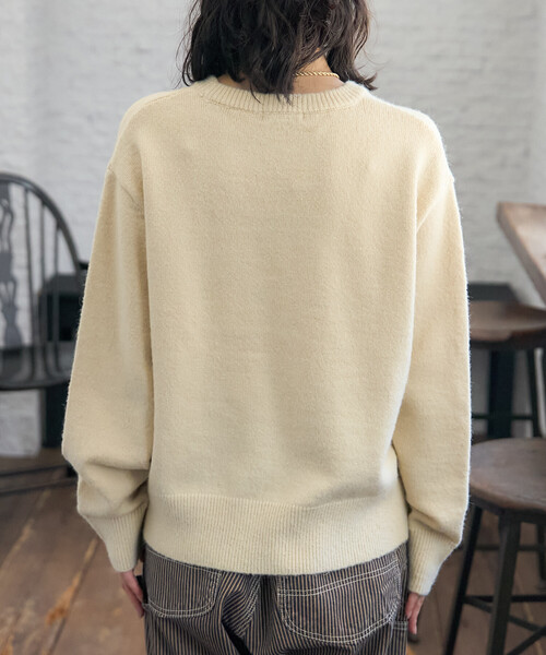 セール】アニマルワッペン刺繍 ニットプルオーバー（ニット/セーター