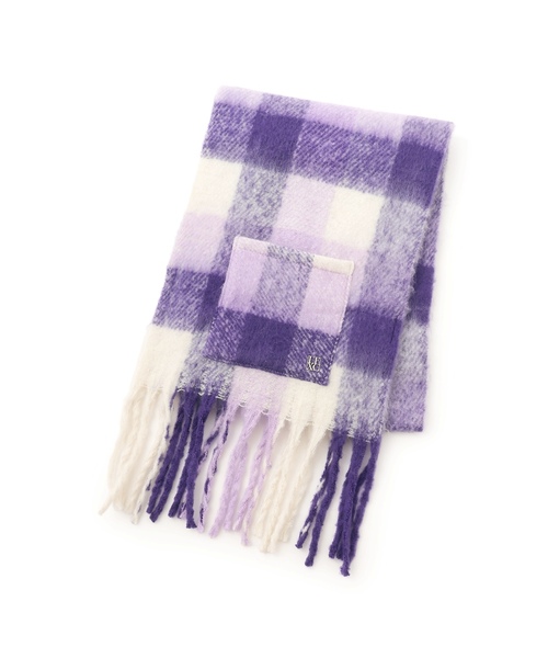 LOVETOXIC（ラブトキシック）の「【LTXC】チェックボリュームマフラー（マフラー・キッズ・ピンク/パープル/ブラック/ブルー・F）」の4枚目の写真