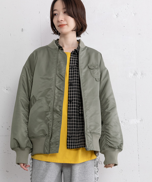 POU DOU DOU（プードゥドゥ）の「MA-1ブルゾン（MA-1・レディース・アイボリー/ブラック/カーキ・M）」の5枚目の写真