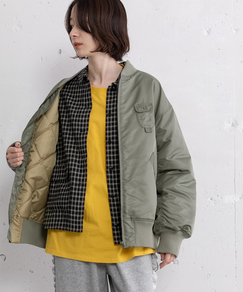 POU DOU DOU（プードゥドゥ）の「MA-1ブルゾン（MA-1・レディース・アイボリー/ブラック/カーキ・M）」の6枚目の写真