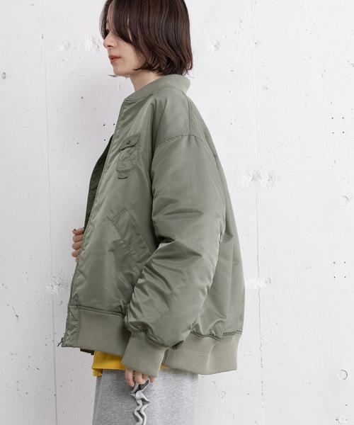 POU DOU DOU（プードゥドゥ）の「MA-1ブルゾン（MA-1・レディース・アイボリー/ブラック/カーキ・M）」の7枚目の写真