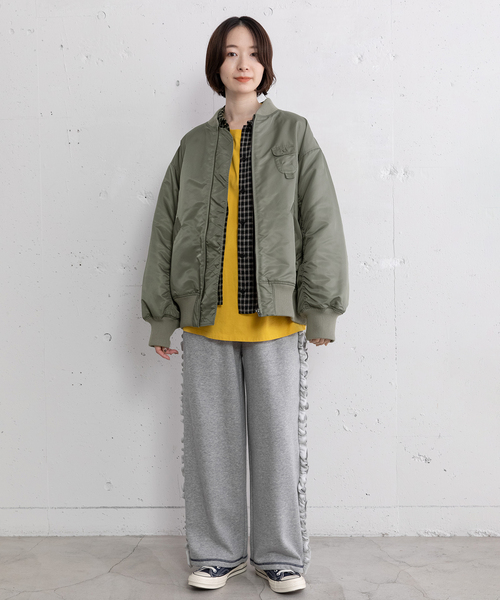 POU DOU DOU（プードゥドゥ）の「MA-1ブルゾン（MA-1・レディース・アイボリー/ブラック/カーキ・M）」の9枚目の写真