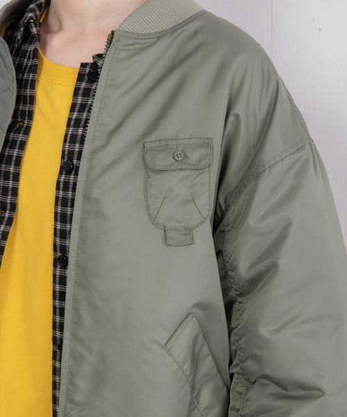 POU DOU DOU（プードゥドゥ）の「MA-1ブルゾン（MA-1・レディース・アイボリー/ブラック/カーキ・M）」の13枚目の写真