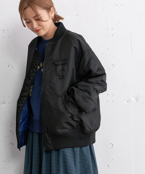 POU DOU DOU（プードゥドゥ）の「MA-1ブルゾン（MA-1・レディース・アイボリー/ブラック/カーキ・M）」の17枚目の写真