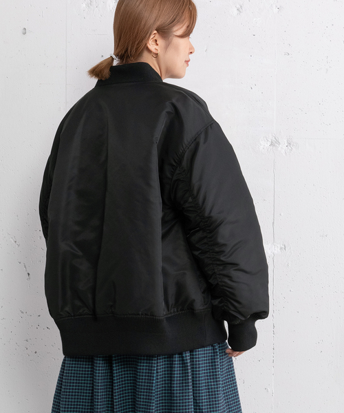 POU DOU DOU（プードゥドゥ）の「MA-1ブルゾン（MA-1・レディース・アイボリー/ブラック/カーキ・M）」の18枚目の写真