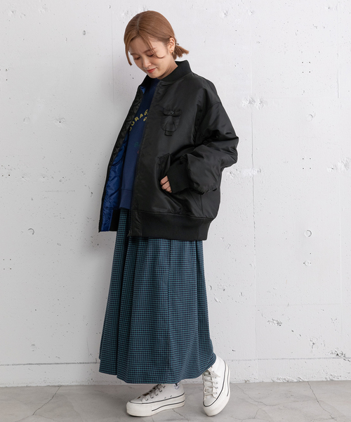 POU DOU DOU（プードゥドゥ）の「MA-1ブルゾン（MA-1・レディース・アイボリー/ブラック/カーキ・M）」の19枚目の写真