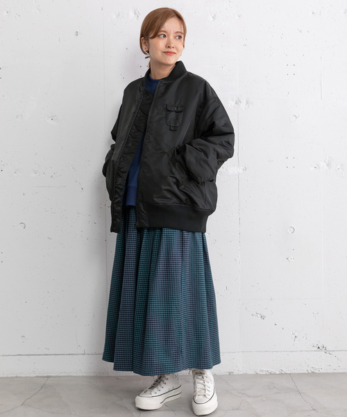 POU DOU DOU（プードゥドゥ）の「MA-1ブルゾン（MA-1・レディース・アイボリー/ブラック/カーキ・M）」の20枚目の写真