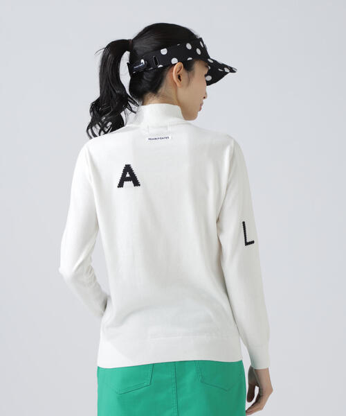 PEARLY GATES(パーリーゲイツ)の「12G部分ジャガードカシミヤタッチコットンハイネックニットプルオーバー(Tシャツ/カットソー・レディース・ネイビー/ピンク/ホワイト・MEDIUM/LARGE/SMALL)」の5枚目の写真