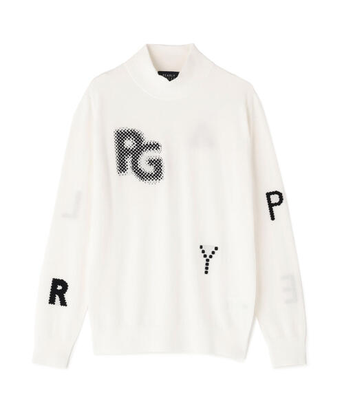 PEARLY GATES(パーリーゲイツ)の「12G部分ジャガードカシミヤタッチコットンハイネックニットプルオーバー(Tシャツ/カットソー・レディース・ネイビー/ピンク/ホワイト・MEDIUM/LARGE/SMALL)」の6枚目の写真