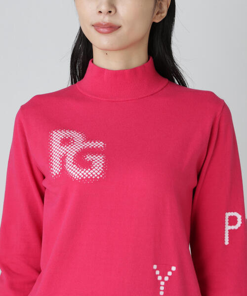 PEARLY GATES(パーリーゲイツ)の「12G部分ジャガードカシミヤタッチコットンハイネックニットプルオーバー(Tシャツ/カットソー・レディース・ネイビー/ピンク/ホワイト・MEDIUM/LARGE/SMALL)」の12枚目の写真