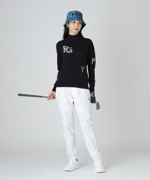 PEARLY GATES(パーリーゲイツ)の「12G部分ジャガードカシミヤタッチコットンハイネックニットプルオーバー(Tシャツ/カットソー・レディース・ネイビー/ピンク/ホワイト・MEDIUM/LARGE/SMALL)」の20枚目の写真