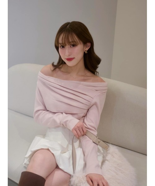 Aveline Gathered Knit Top（ニット/セーター）｜Her lip to（ハー