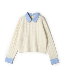 SHIPS Colors | SHIPS Colors:〈手洗い可能〉シャツ レイヤードライク ケーブル ニット(ニット/セーター)