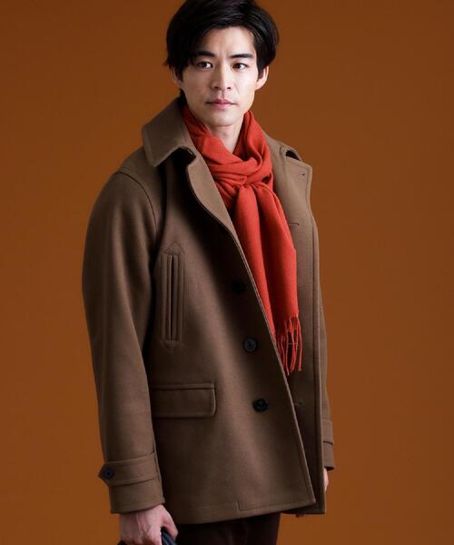 THE SHOP TK (ザ ショップ ティーケー )の「ウーリックシングルPジャケット(ピーコート・メンズ・ネイビー/キャメル・02/03/04)」の1枚目の写真
